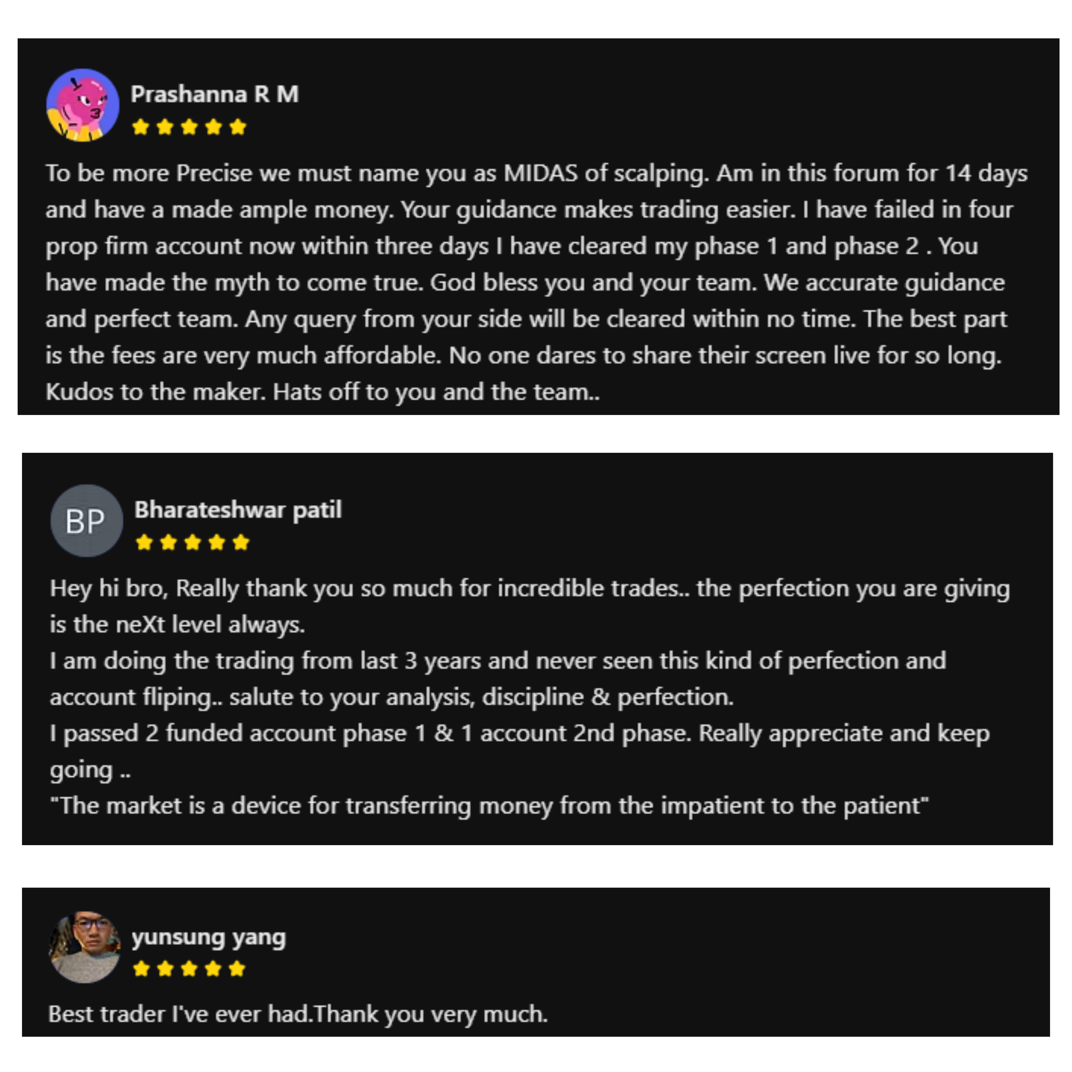 Customer review 2 - Profitable trading results