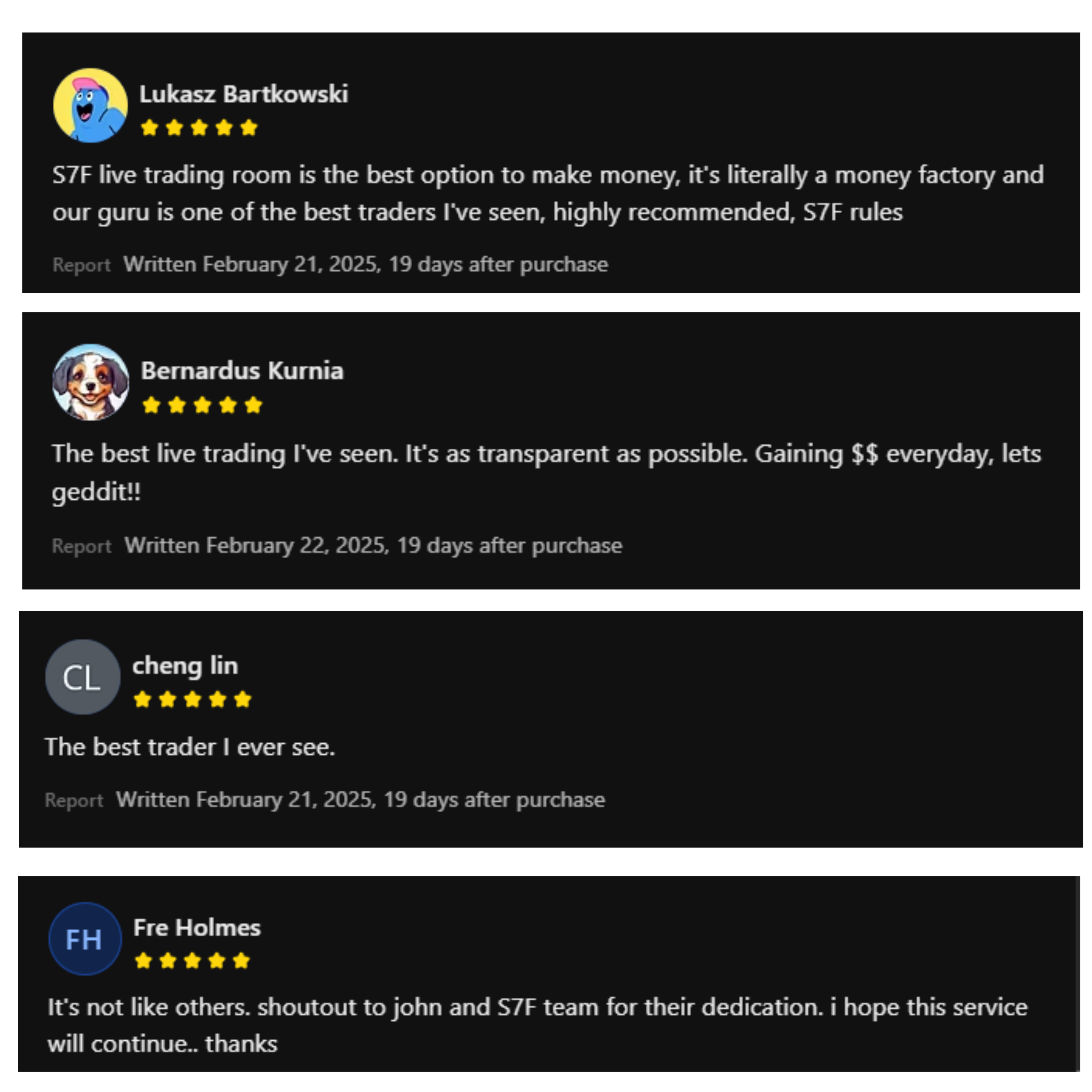 Customer review 7 - Funded trader testimonial